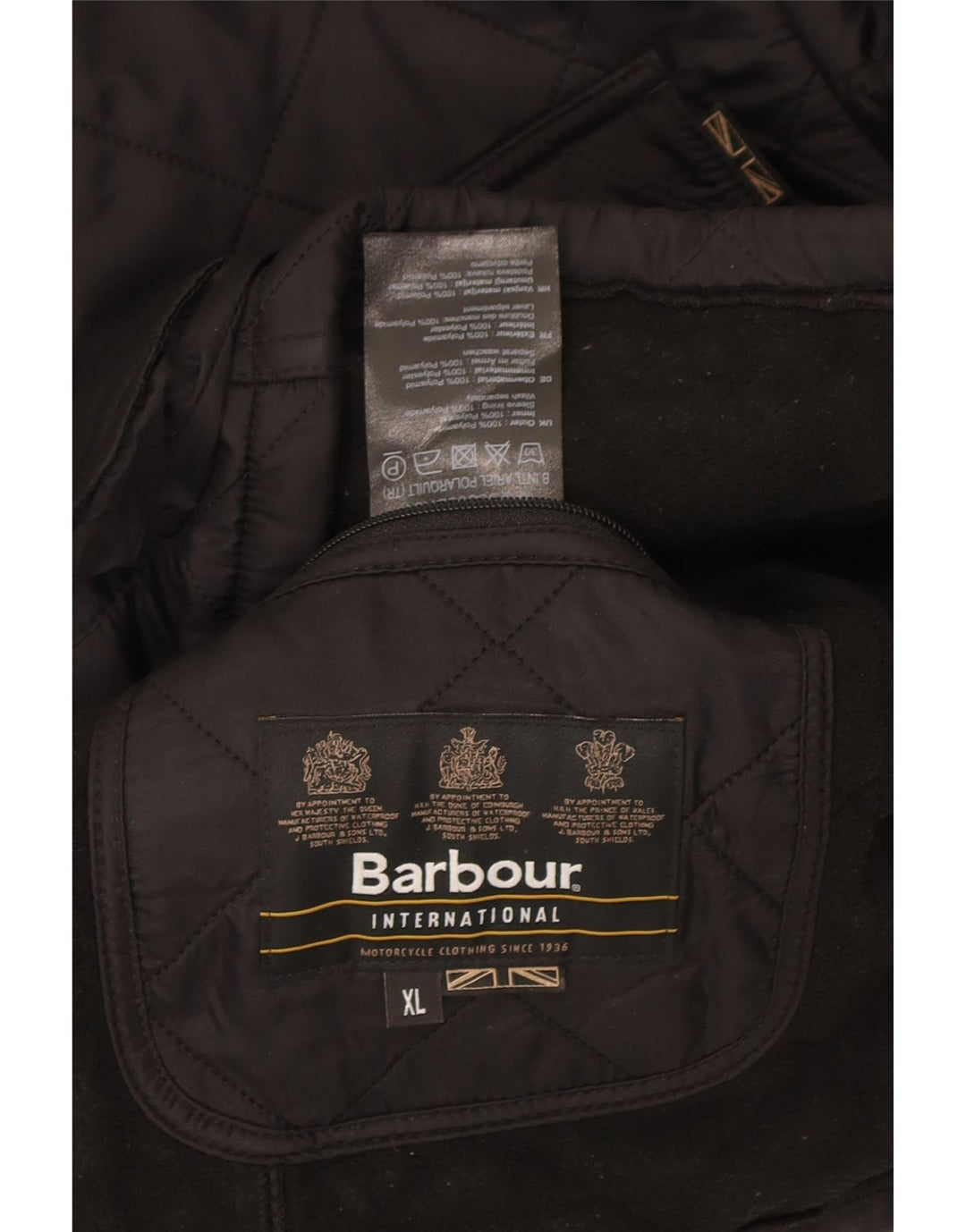 Barbour Herre Quiltet Jakke UK 42 XL Sort Polyamid