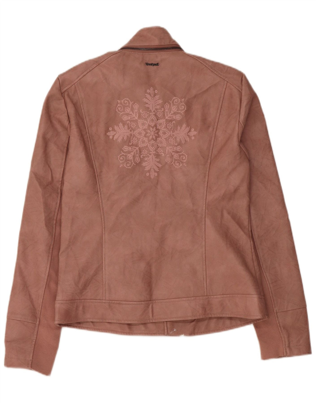Desigual dame bikerjakke i imiteret læder EU 38 Medium Pink Floral