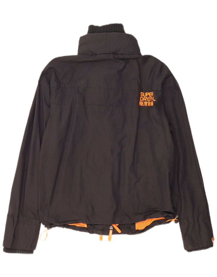Superdry Windcheater Windbreaker Jacket til kvinder UK 14 Medium Sort Polyester