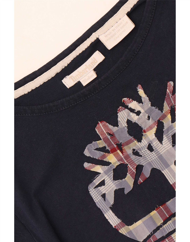 Timberland Grafisk T-Shirt Top UK 12 Medium Navy Blue