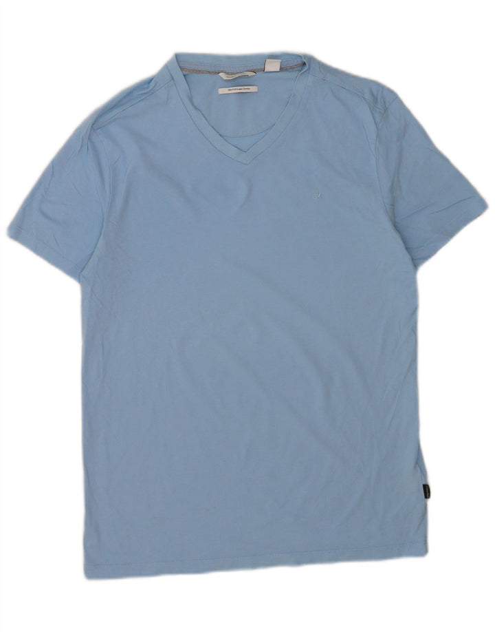 Calvin Klein Herre Slim Fit T-Shirt Top Medium Blue Bomuld
