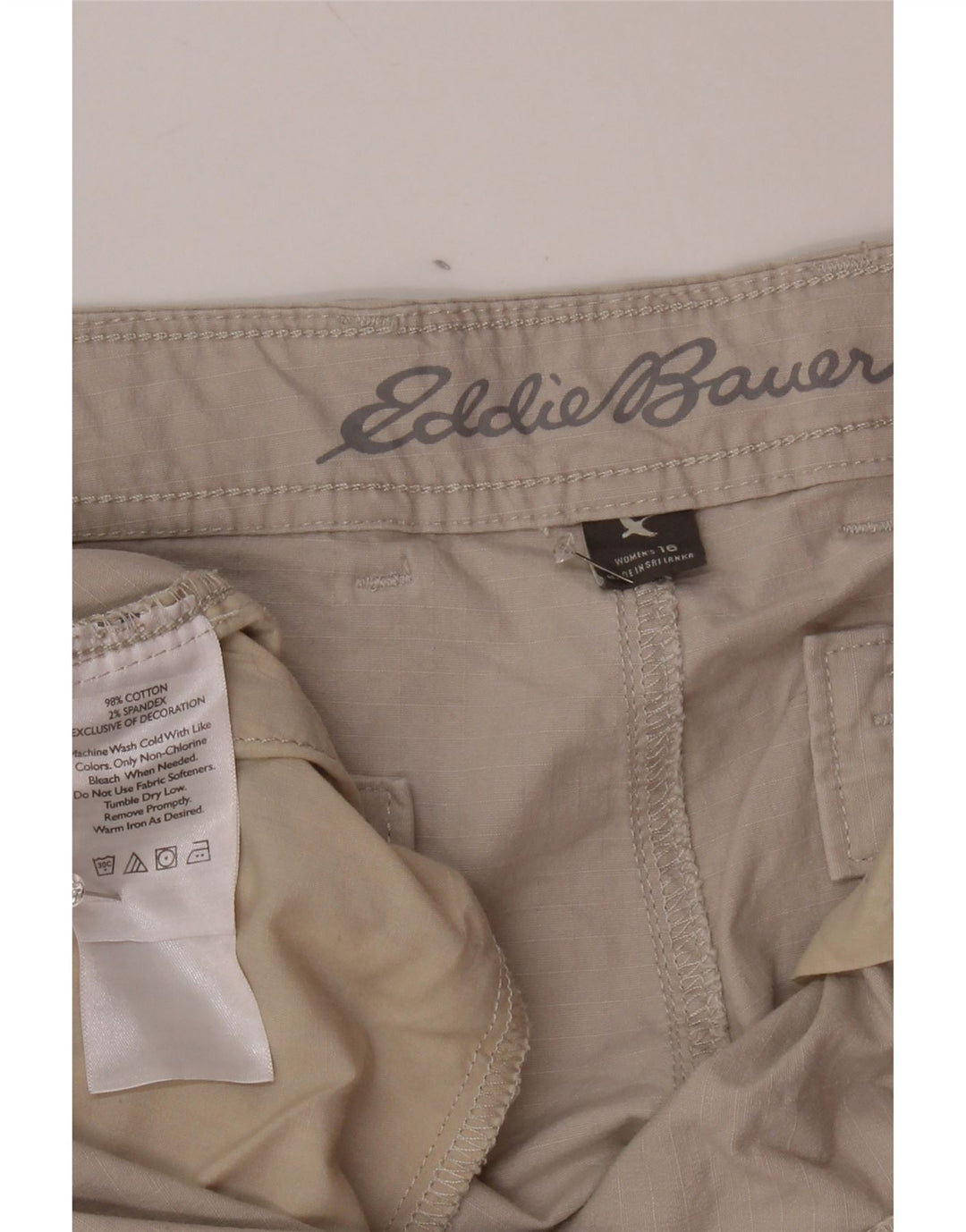 EDDIE BAUER Dame Cargo Shorts US 16 2XL W38 Grå Bomuld
