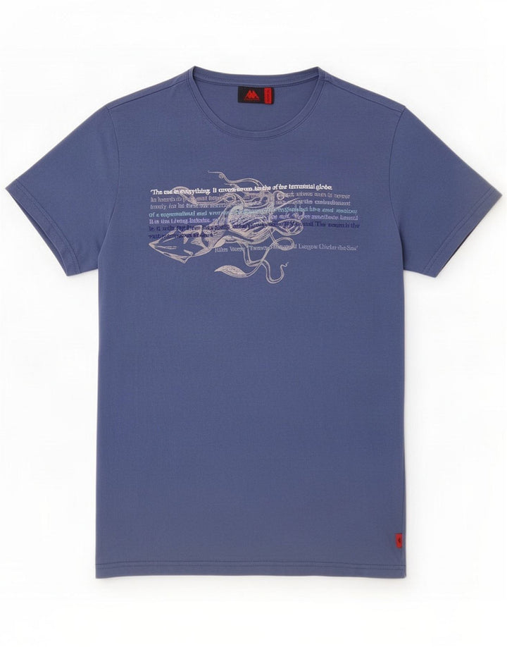 Kappa Herre grafisk T-shirt Top Medium Blue Cotton