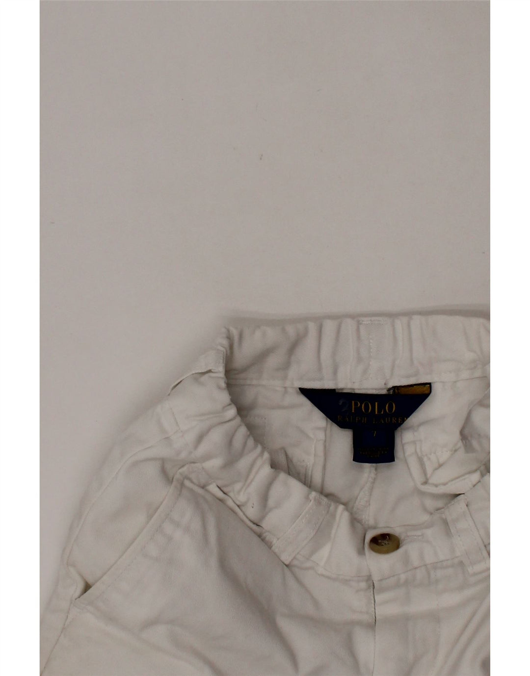 POLO RALPH LAUREN Drenge Chino Shorts 6-7 år W22 Hvid Bomuld