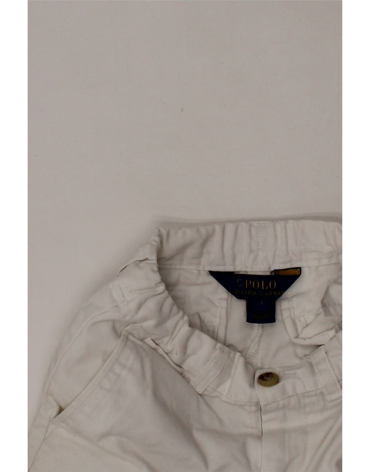 POLO RALPH LAUREN Drenge Chino Shorts 6-7 år W22 Hvid Bomuld