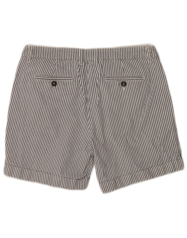 Boden Dame Chino Shorts UK 12 Medium W30 Blue Pinstripe Bomuld