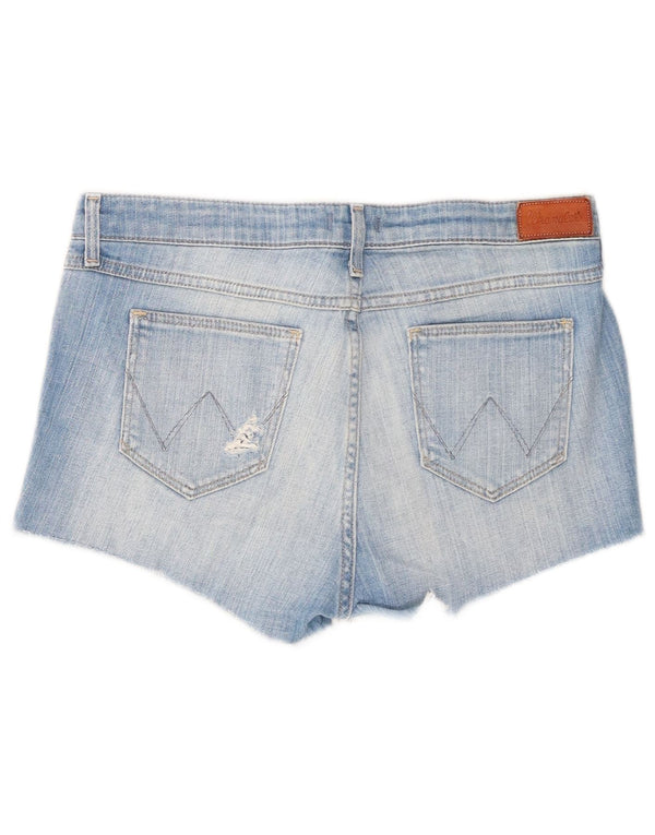 Wrangler Kvinde Kæreste Distressed Denim Shorts XS W29 Blå Bomuld