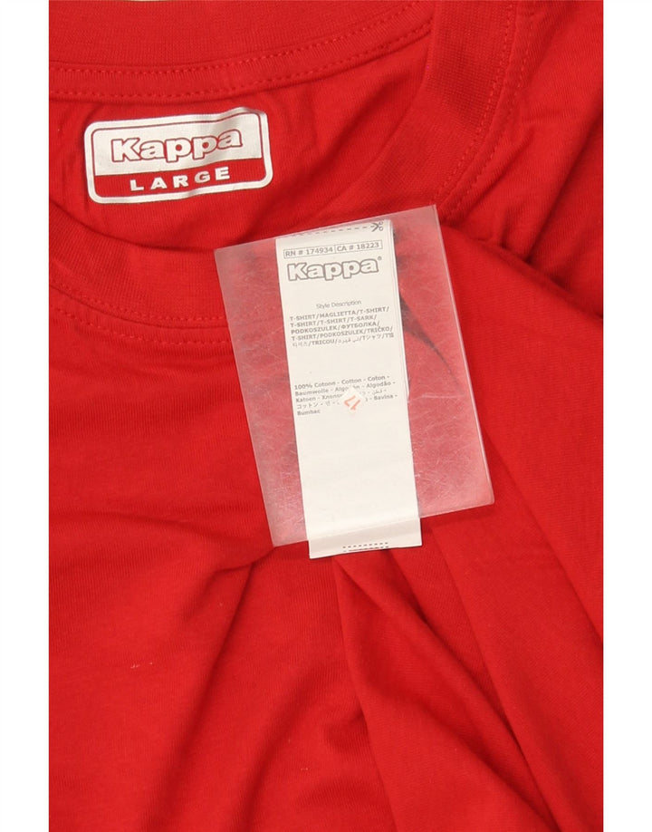 Kappa Herre T-Shirt Top Stor Rød Bomuld