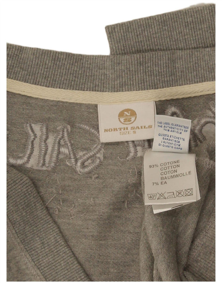 North Sails Dame Grafisk Sweatshirt Jumper UK 10 Lille Grå Bomuld