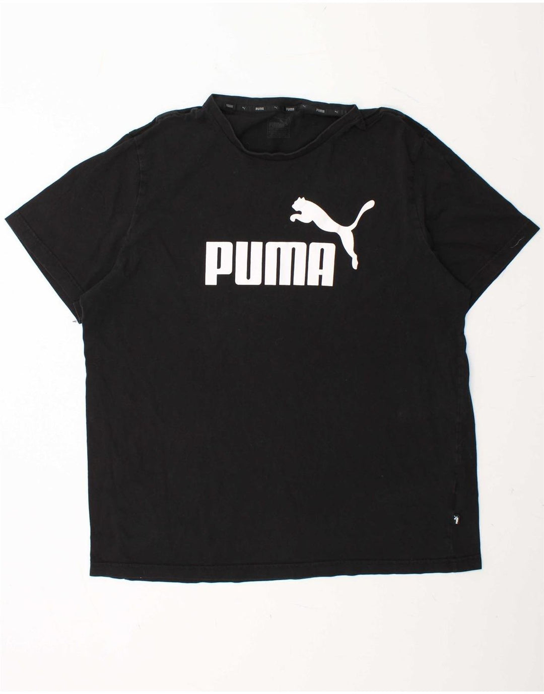 PUMA Mens Graphic T-Shirt Top 2XL Black Cotton