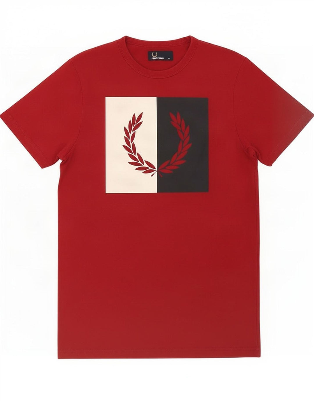 Fred Perry Herre grafisk T-shirt Top XS Rød