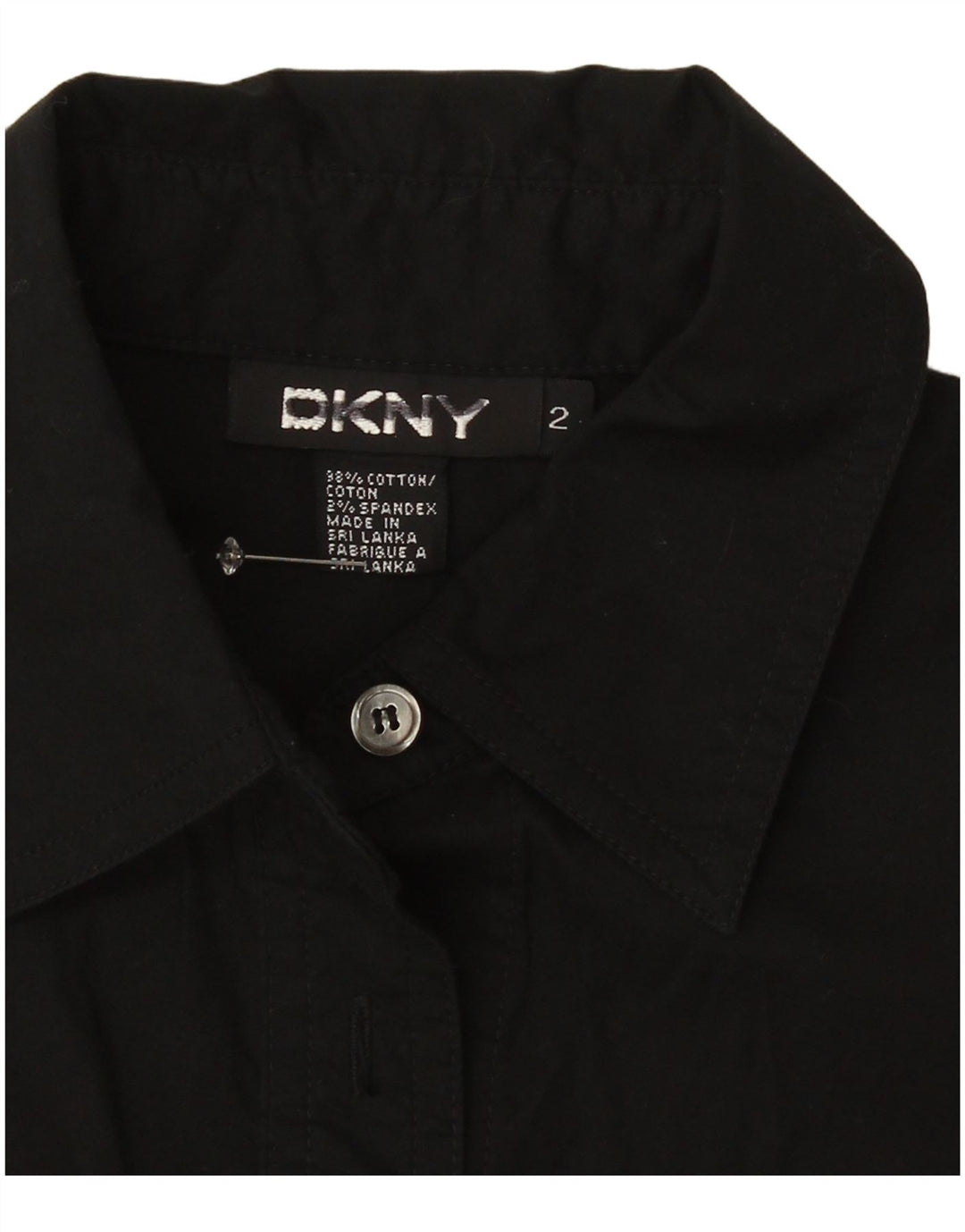 Dkny Dameskjorte US 2 XS Sort Bomuld