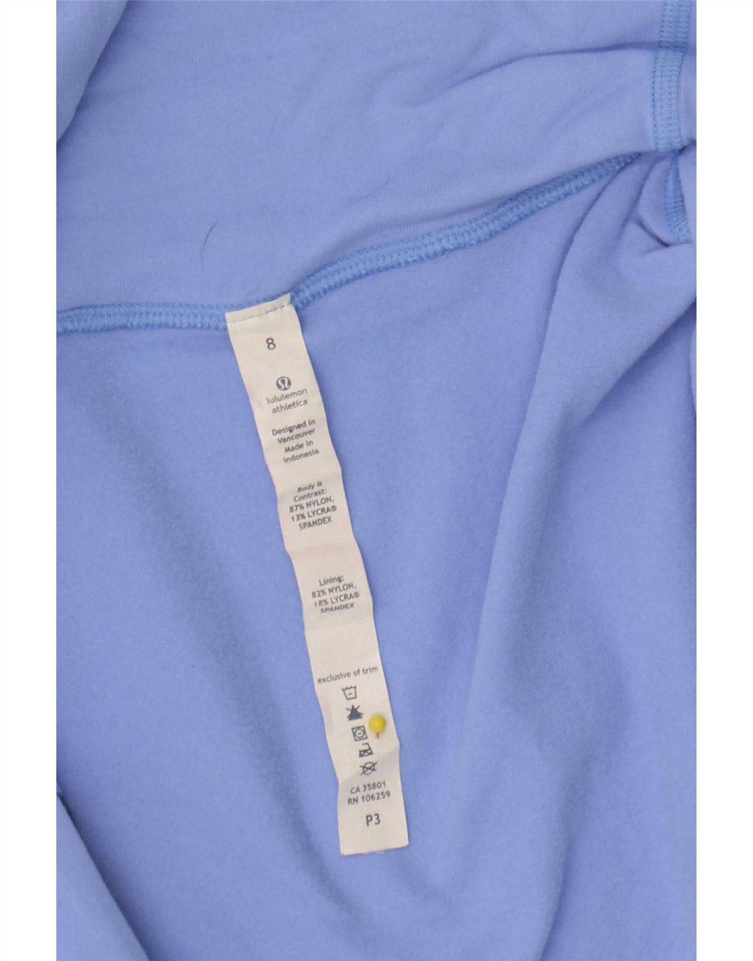 Lululemon Dame Grafisk Hættetrøje Sweater med lynlås US 8 Medium Blue Nylon