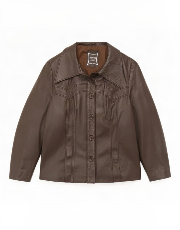 Vintage læderjakke til kvinder IT 44 Medium Brun