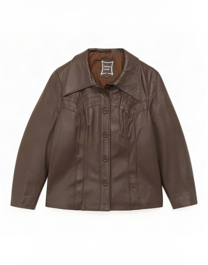 Vintage læderjakke til kvinder IT 44 Medium Brun