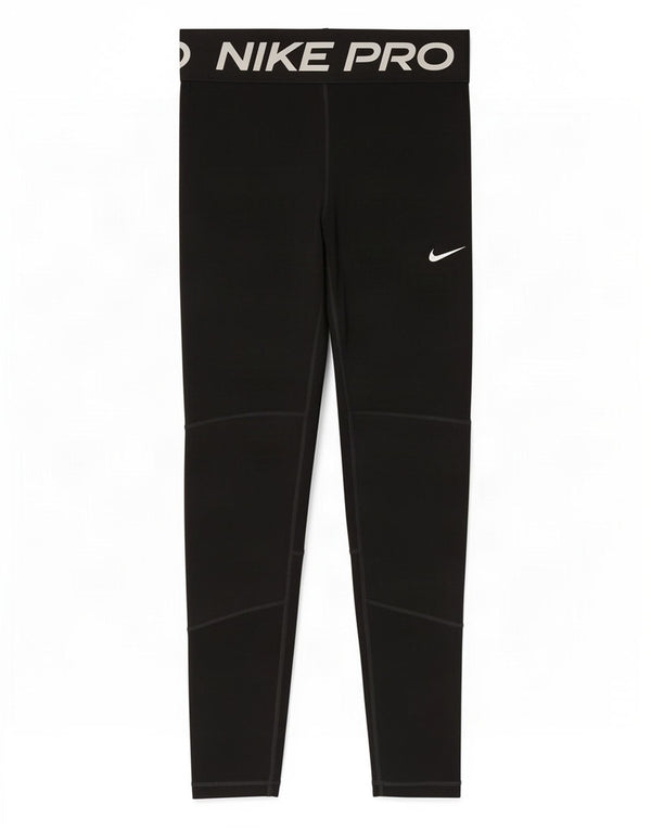 Nike Girls Dri Fit Graphic Leggings 10-11 Years Medium Black Polyester