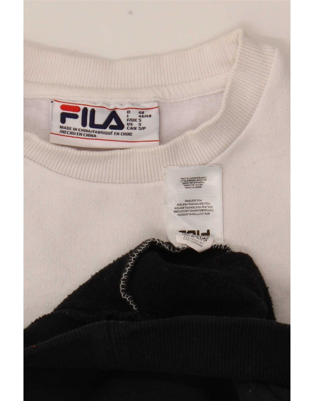 Fila Herre Grafisk Sweatshirt Jumper Lille Hvid Colourblock Bomuld
