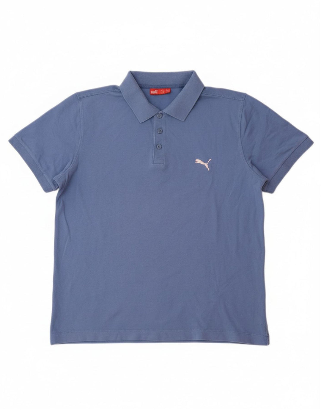 PUMA Mens Polo Shirt Large Blue Cotton