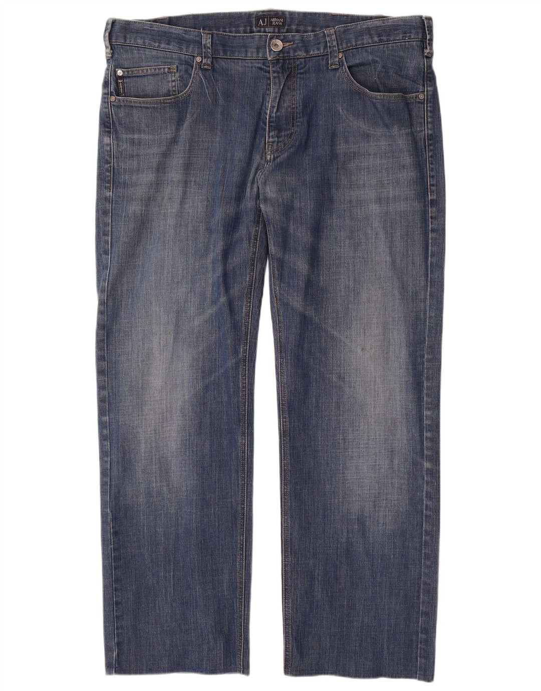 ARMANI Straight jeans til mænd W38 L30 blå bomuld