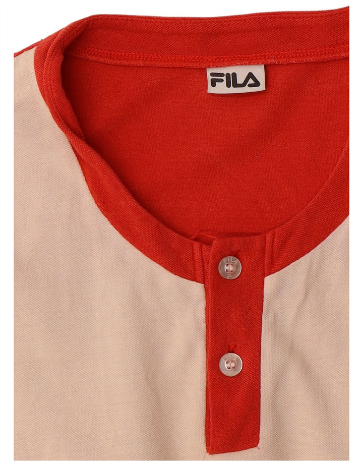 FILA Herre grafisk T-shirt Top Medium Rød Colourblock