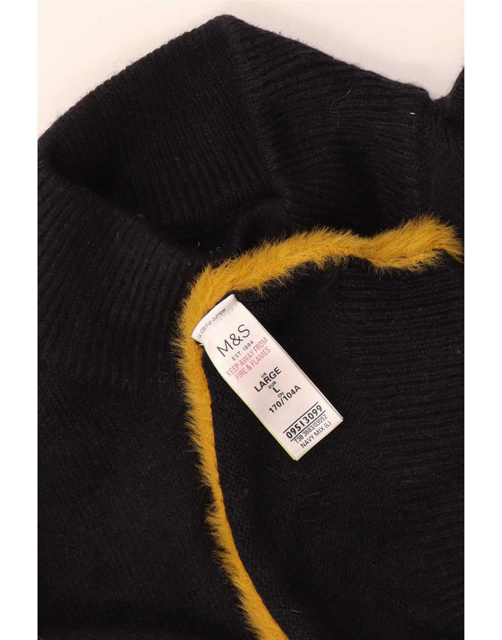 Marks & Spencer Herre Rullehalstrøje Stor Marineblå Colourblock