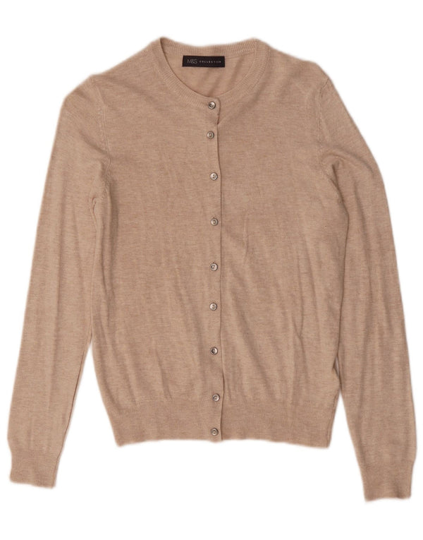 Marks & Spencer Dame Crop Cardigan Sweater UK 12 Medium Pink Flecked