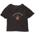 Pinko Dame Grafisk T-Shirt Top UK 14 Medium Sort Bomuld