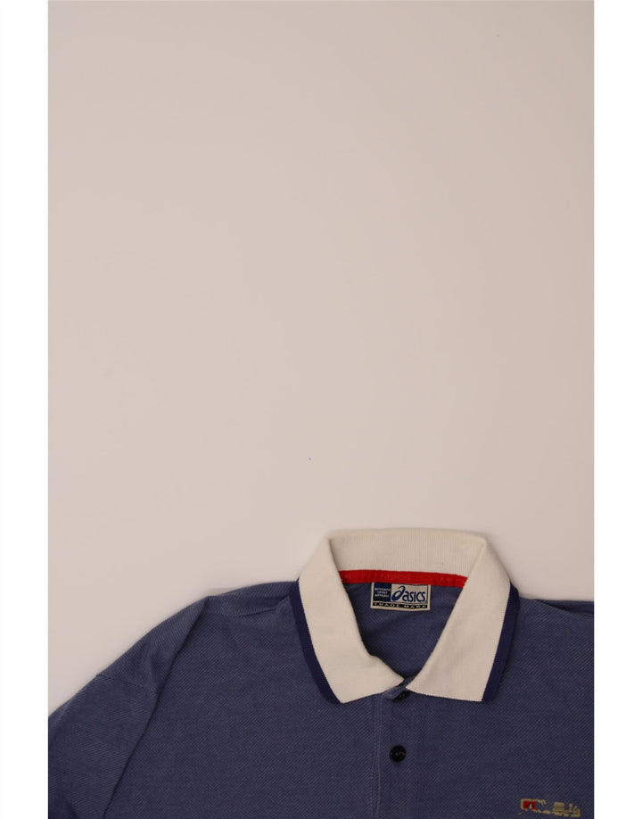 ASICS Mens Polo Shirt Large White Colourblock Cotton Vintage Asics and Second-Hand Asics from Messina Hembry 