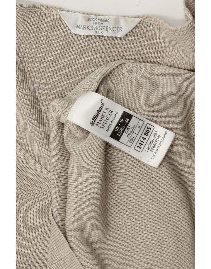 Marks & Spencer Dame Oversized T-Shirt Top UK 10 Small Grey Silk