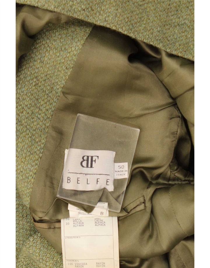 Belfe Mens 2 Button Blazer Jacket IT 50 Large Green Wool