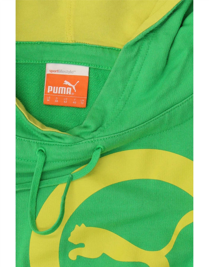 Puma Graphic Hoodie Jumper UK 12 Medium Green
