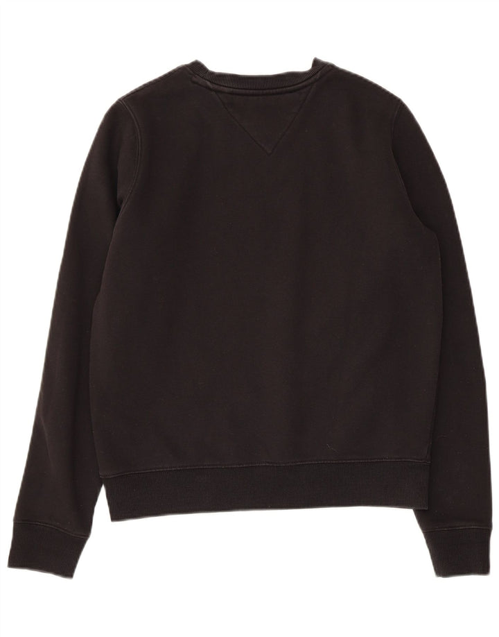 TOMMY HILFIGER Oversized sweatshirttrøje til kvinder UK 6 XS Sort bomuld