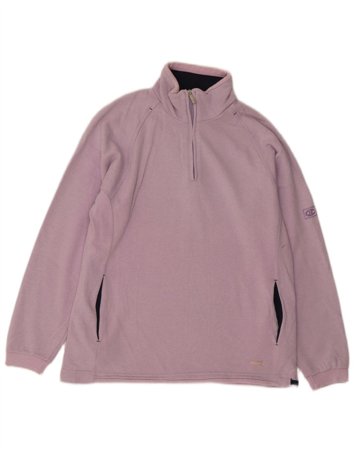 Champion Herre Zip Neck Sweatshirt Jumper lille lilla bomuld