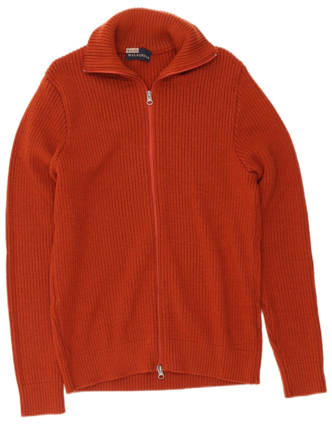 Malagrida Herre Cardigan Sweater Stor Orange Merinould
