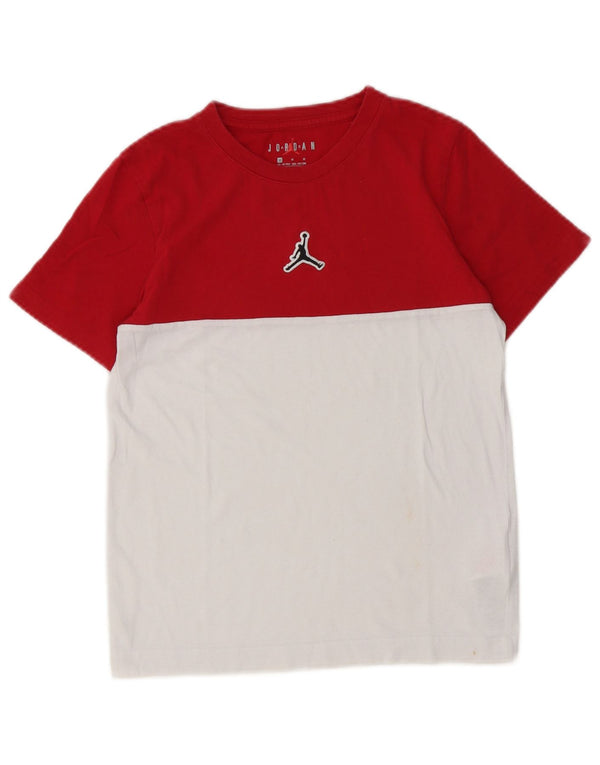 Jordan Boys Grafisk T-Shirt Top 10-11 år Medium Rød Colourblock Bomuld