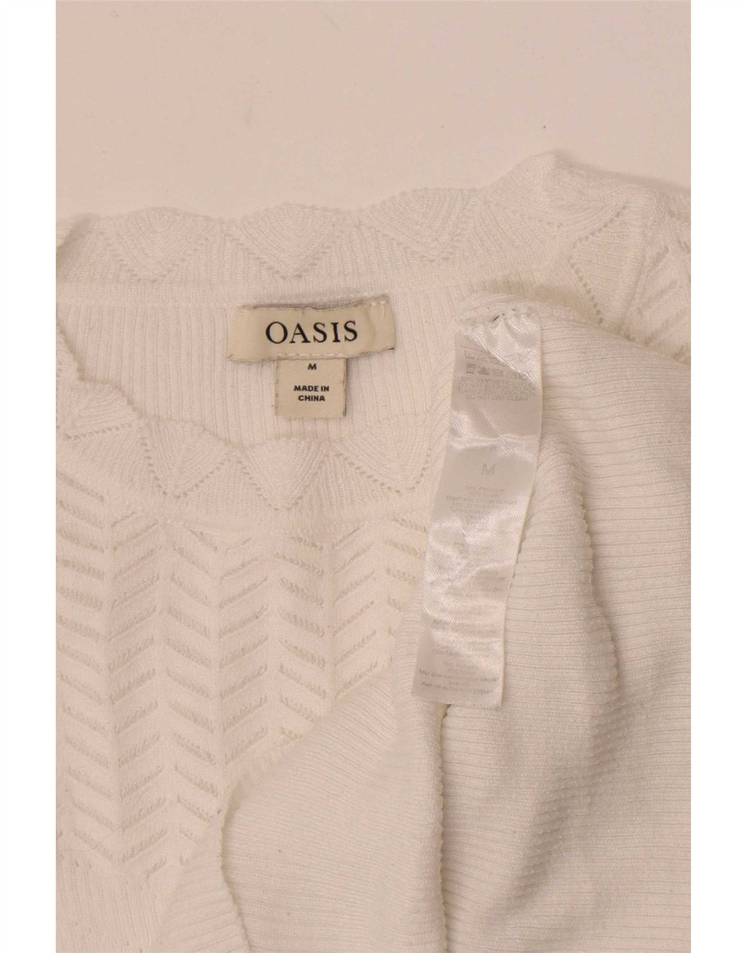 Oasis Dame sweater med rund hals DK 12 Medium White Polyester