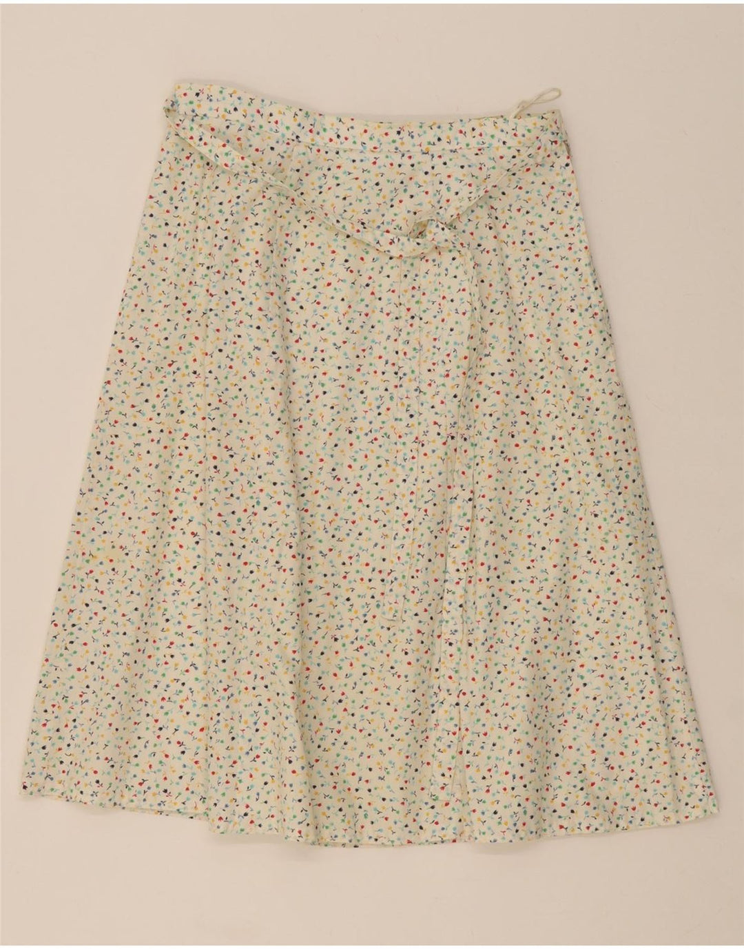 VINTAGE Womens A-Line Skirt IT 42 Medium W30  Multicoloured Floral Cotton Vintage Vintage and Second-Hand Vintage from Messina Hembry 