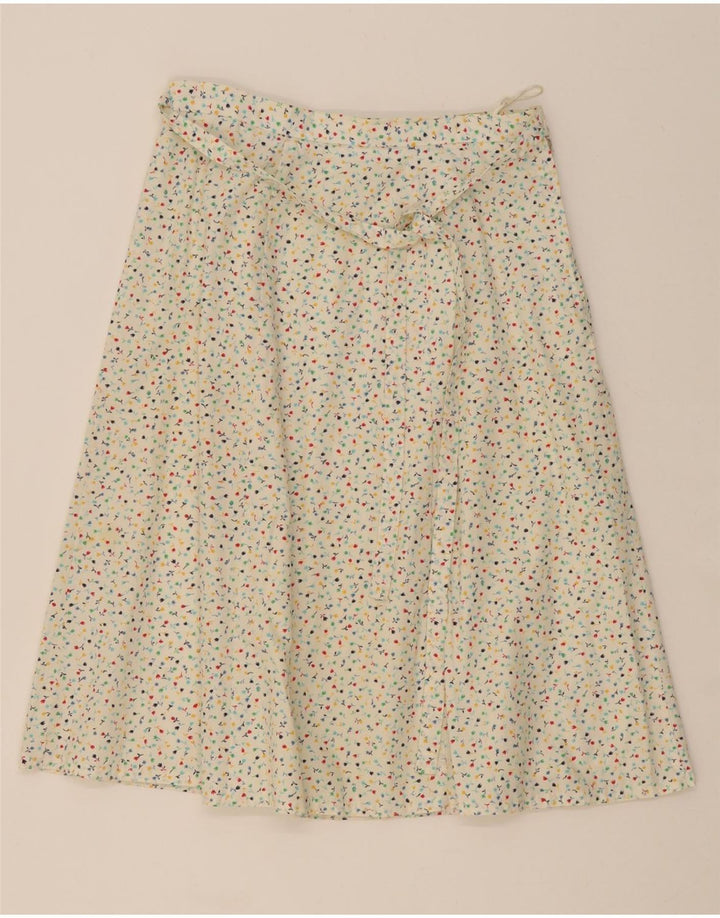 VINTAGE Womens A-Line Skirt IT 42 Medium W30  Multicoloured Floral Cotton Vintage Vintage and Second-Hand Vintage from Messina Hembry 