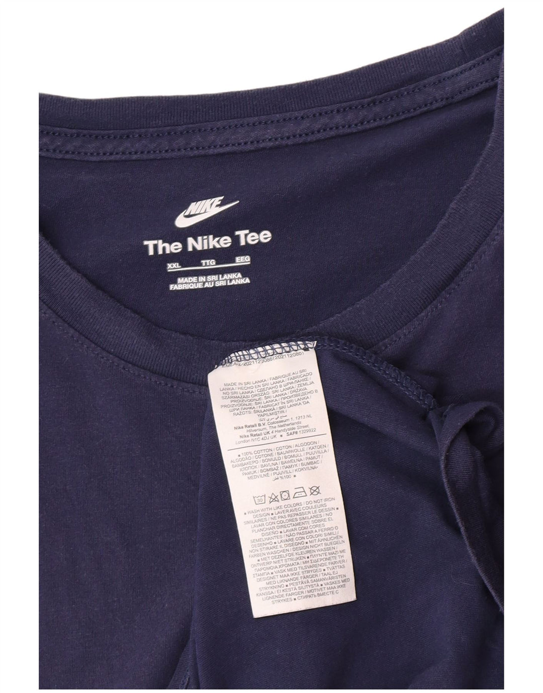 Nike T-shirt top til mænd 2XL marineblå bomuld