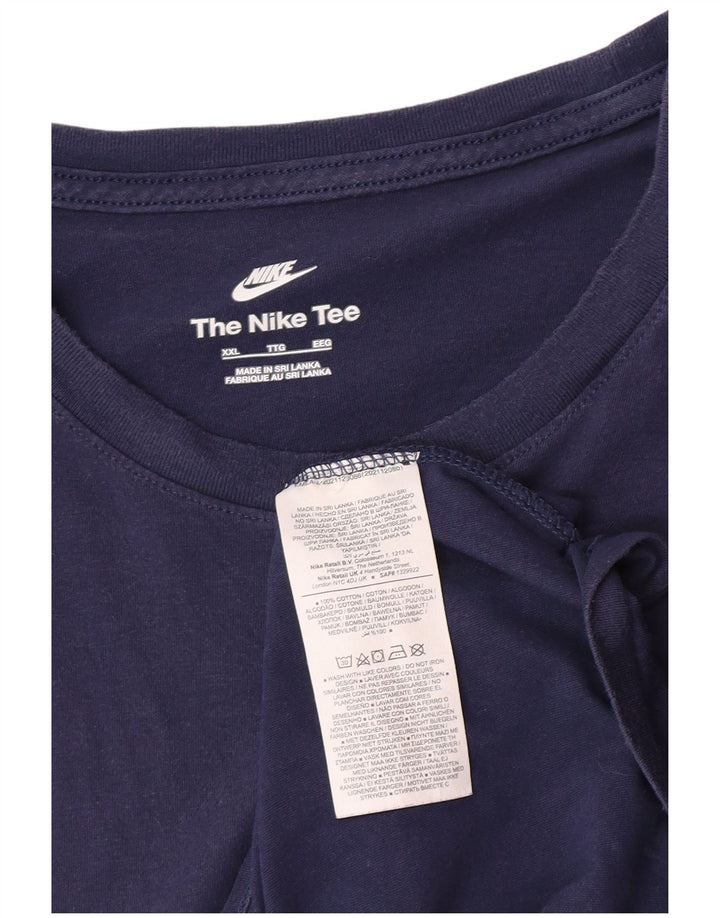 Nike T-shirt top til mænd 2XL marineblå bomuld
