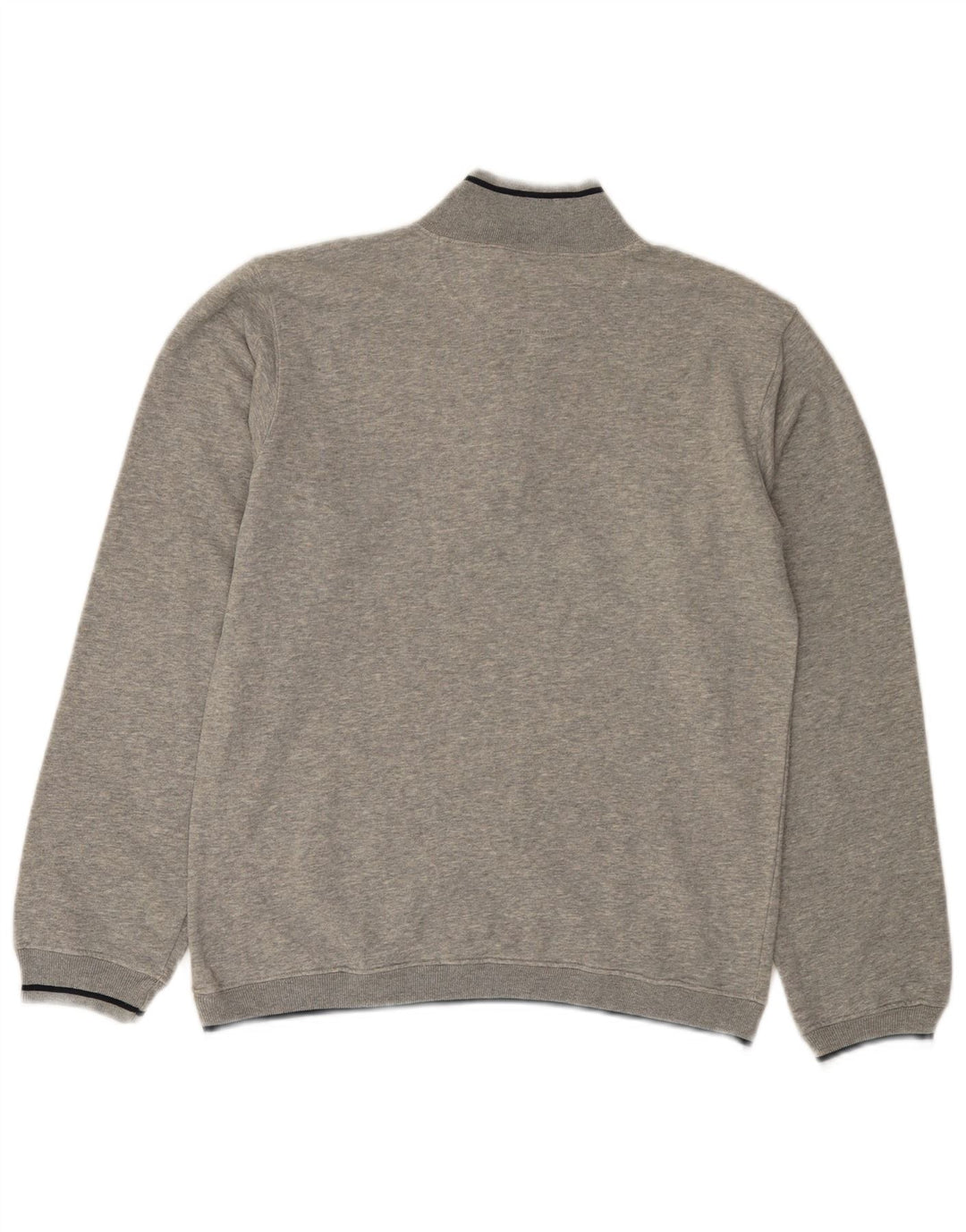 CHAMPION Herre Grafisk Zip Neck Sweatshirt Jumper lille grå bomuld
