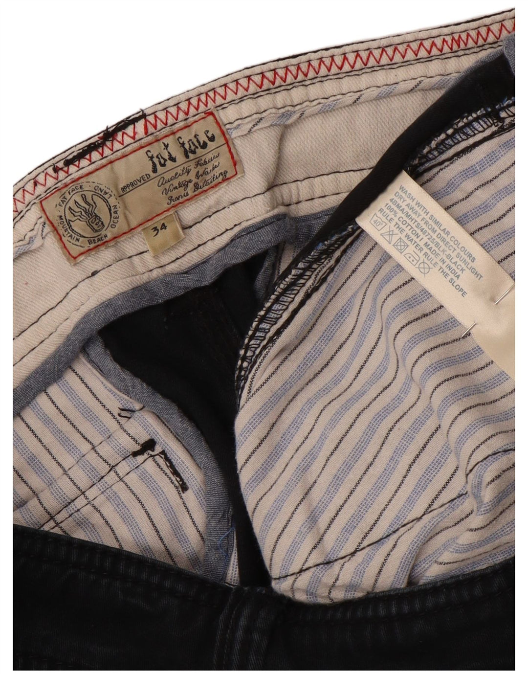 Fat Face Herre Cargo Shorts W34 Large Black Bomuld