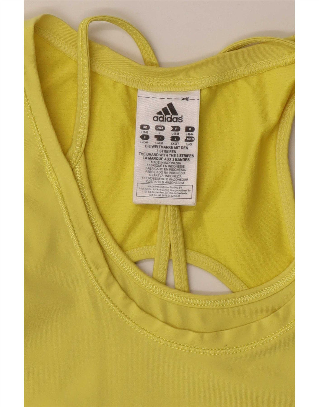Adidas Dame Climacool Vest Top UK 16/18 Stor Gul Polyamid