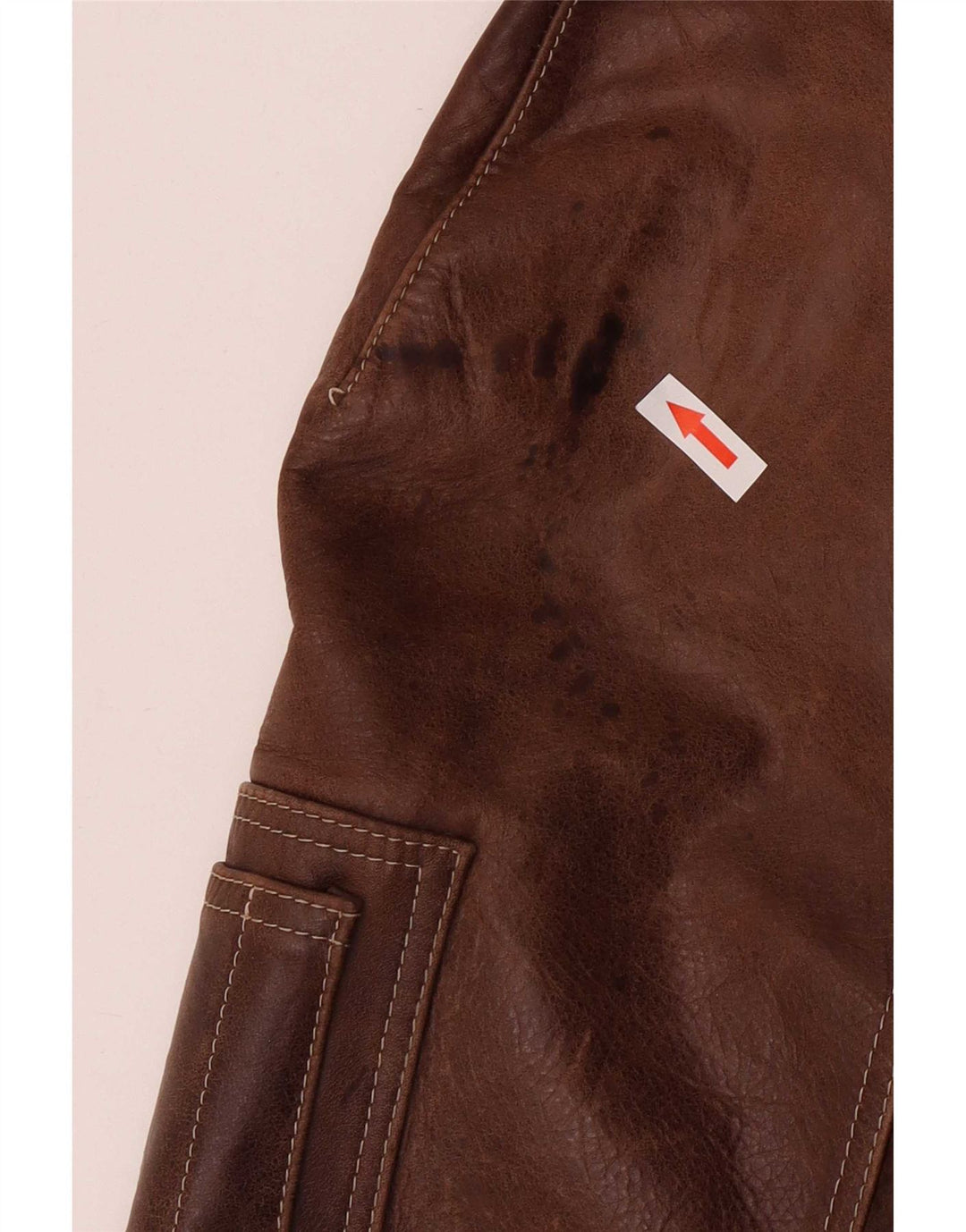 Vintage Herre Læder Bomber Jacket IT 52 2XL Brun