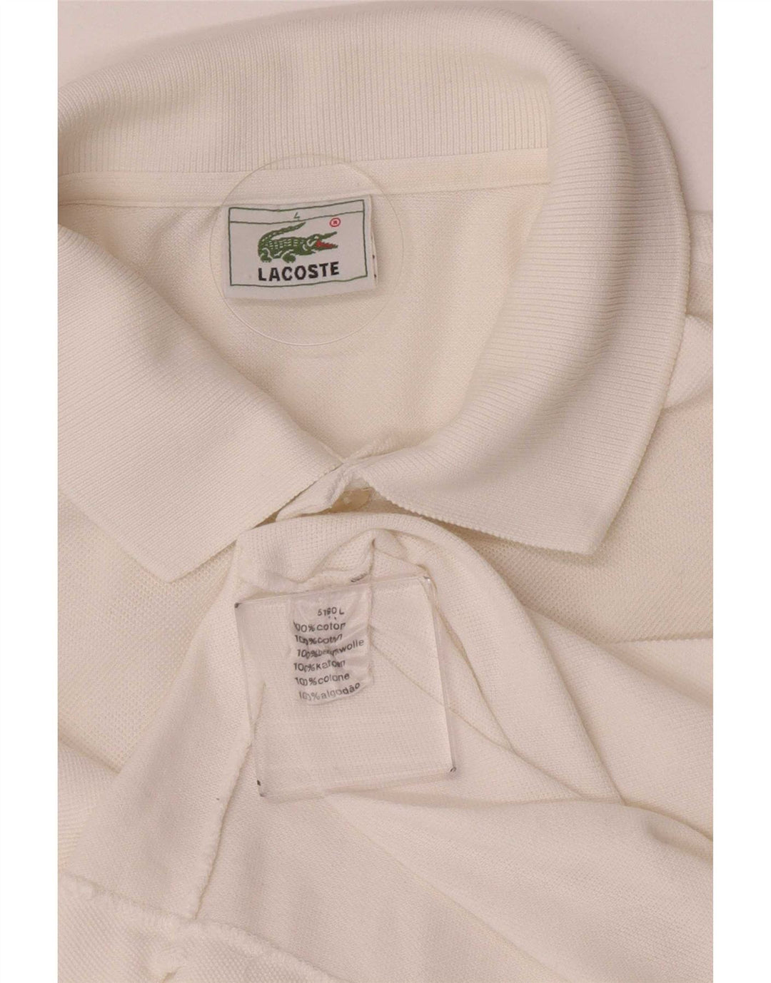 Lacoste herre poloskjorte str. 4 Medium hvid bomuld