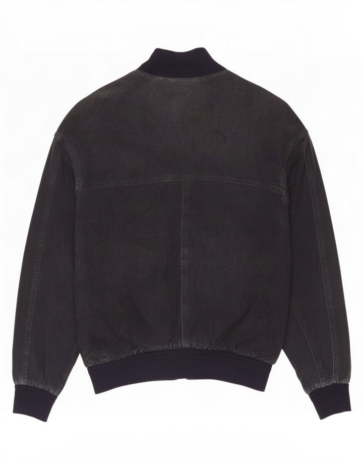 Max Herre Ruskind Bomber Jacket UK 38 Medium Navy Blue Læder
