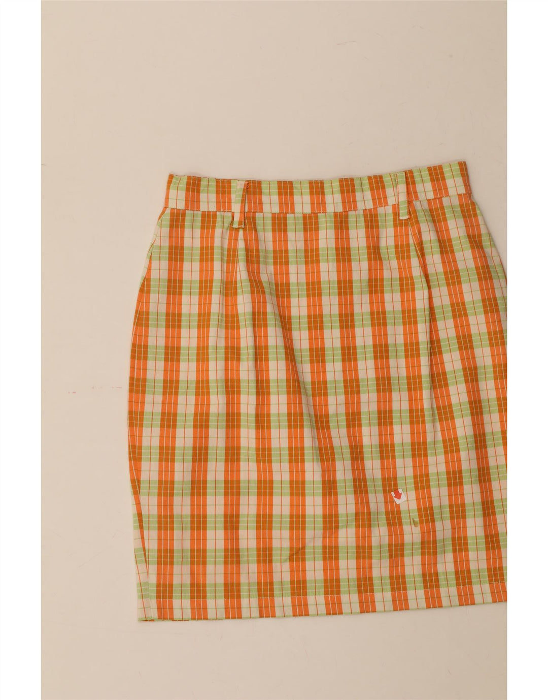 LAURA BIAGIOTTI Womens Pencil Skirt IT 44 Medium W30  Orange Check Vintage Laura Biagiotti and Second-Hand Laura Biagiotti from Messina Hembry 