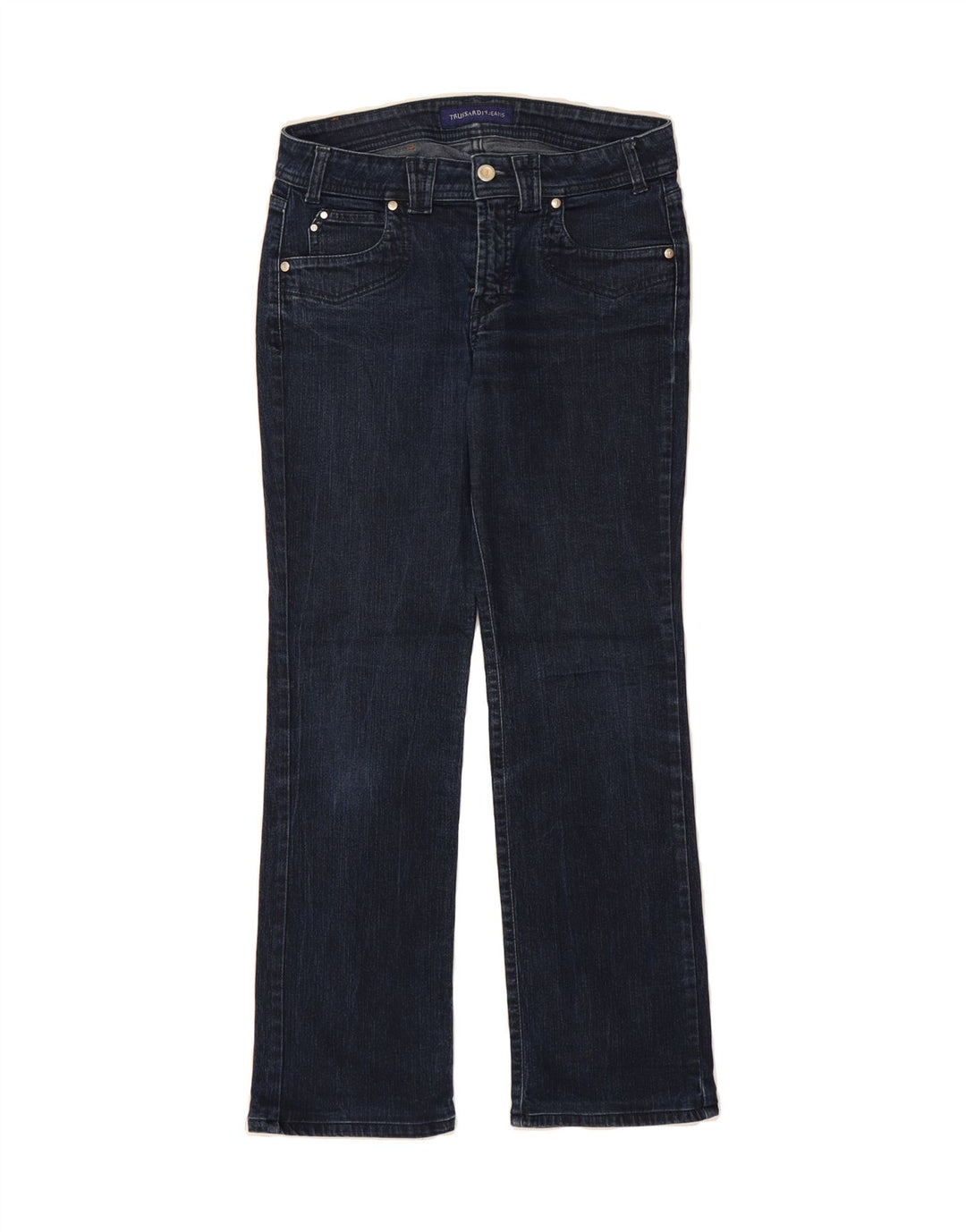 TRUSSARDI Womens Straight Jeans W27 L27 Navy Blue Cotton Vintage Trussardi and Second-Hand Trussardi from Messina Hembry 