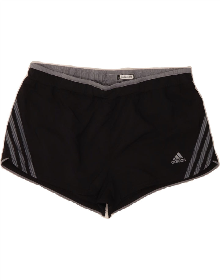 ADIDAS Womens Supernova Sport Shorts UK 14 Large  Black Vintage Adidas and Second-Hand Adidas from Messina Hembry 