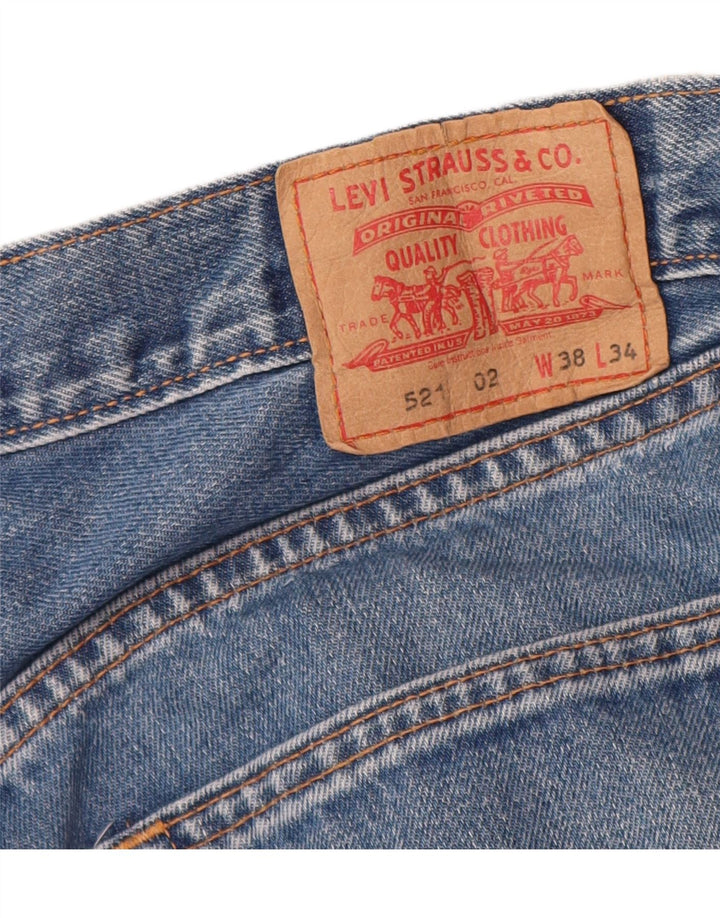 Levi's Herre 521 Straight Jeans W38 L34 Blå Bomuld